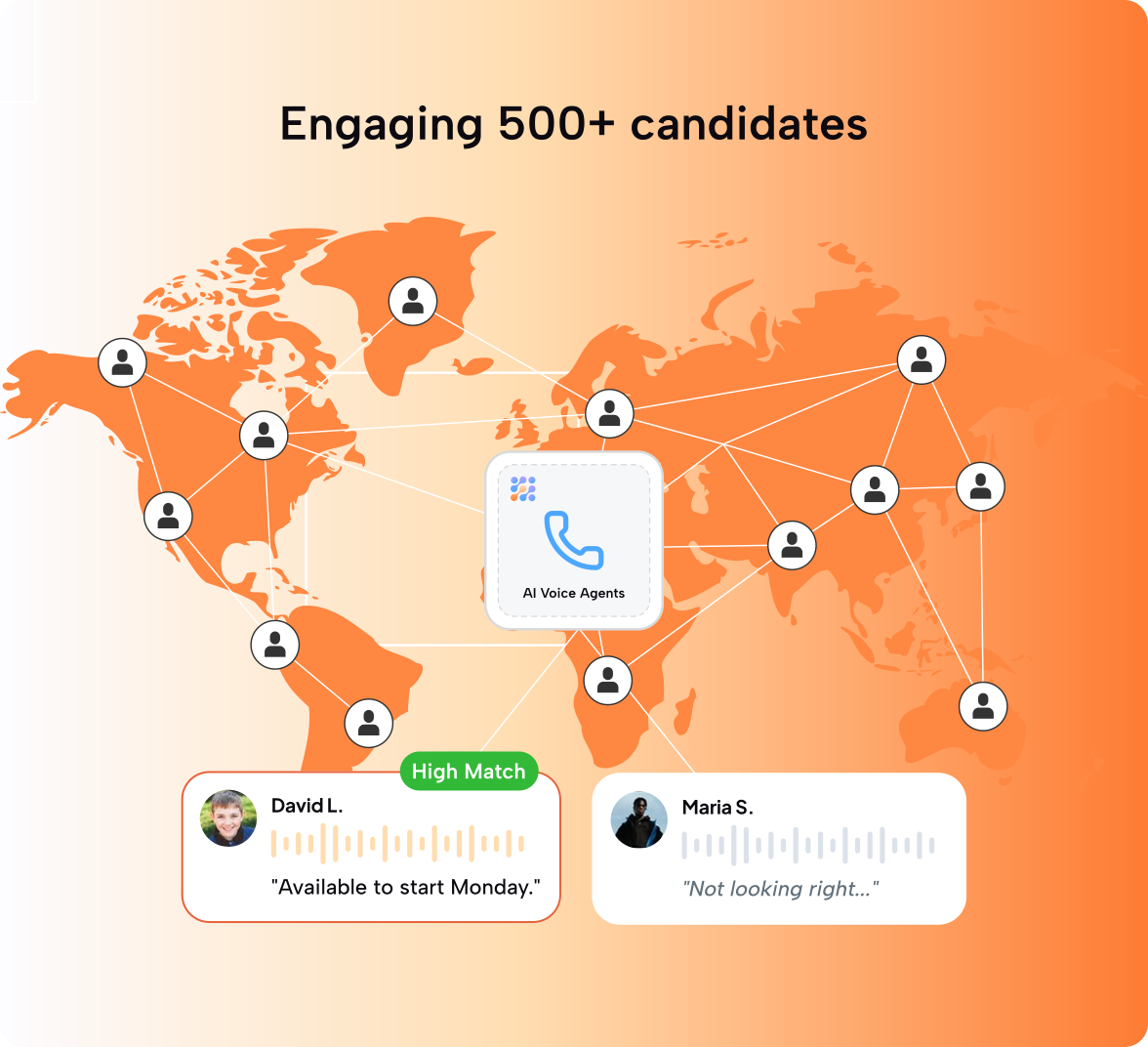 AI voice agents engaging 500+ candidates